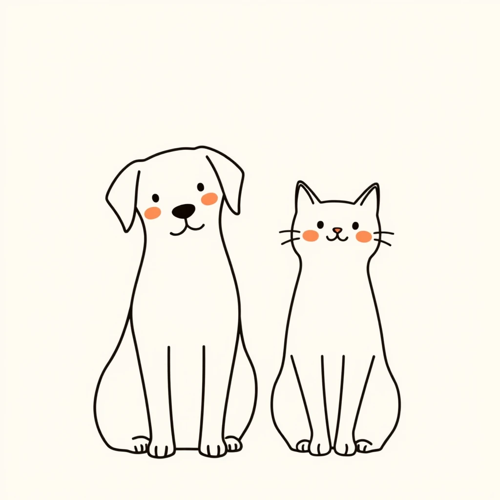 A dog and a cat.
