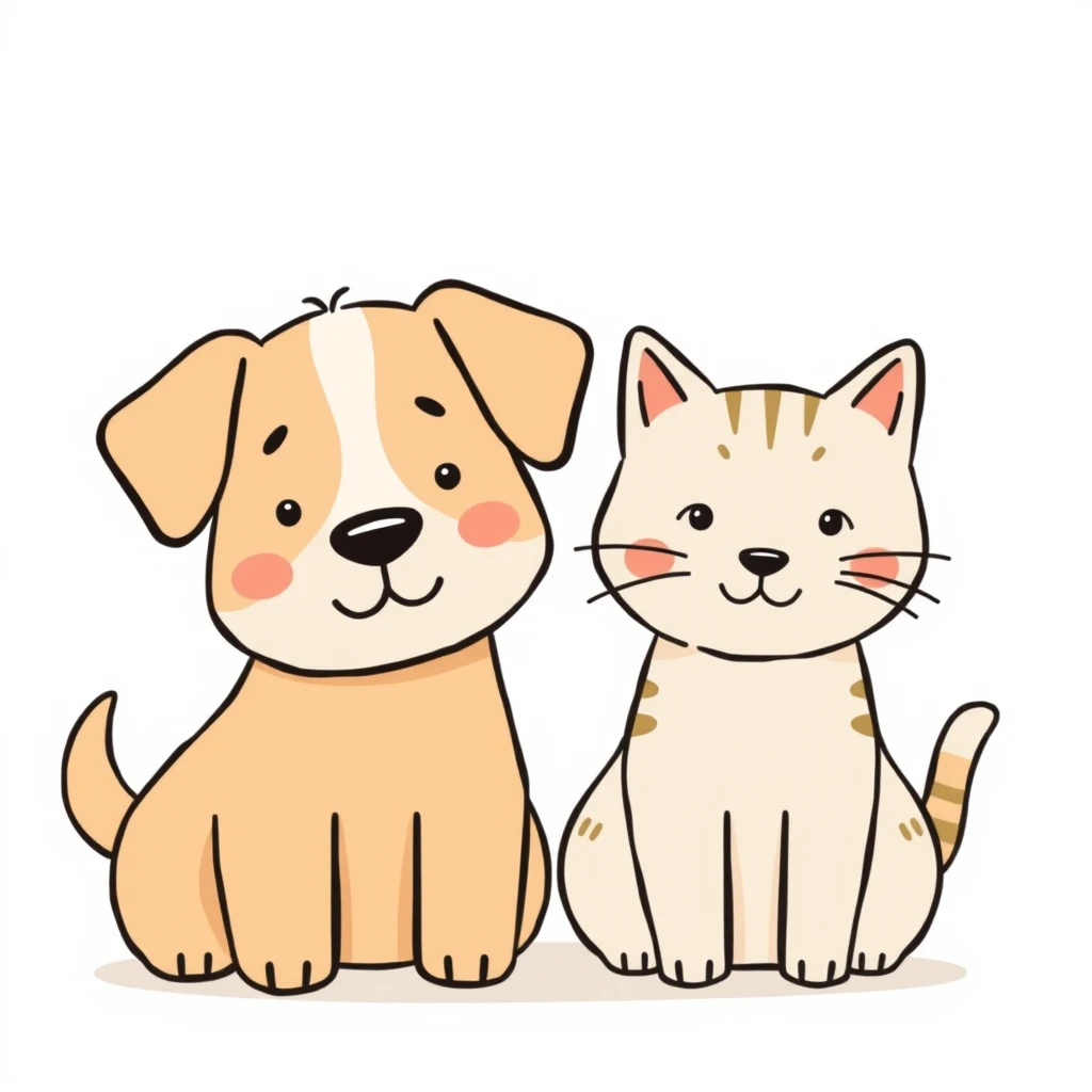 A dog and a cat.