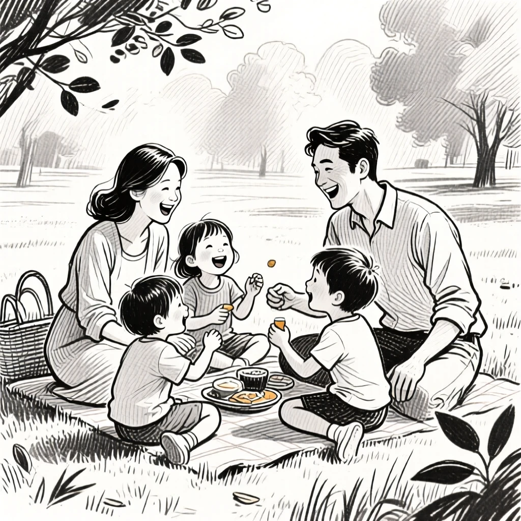 A happy family.