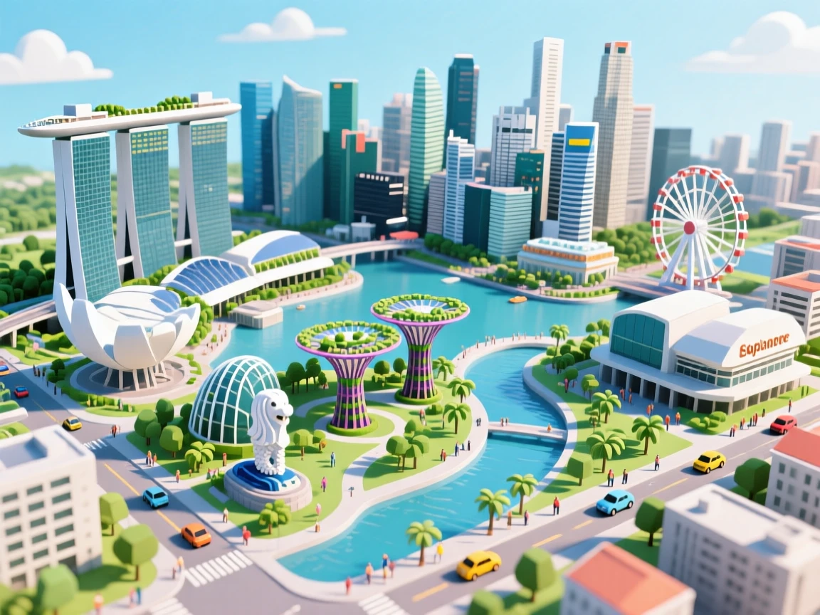 Isometric model of singapore