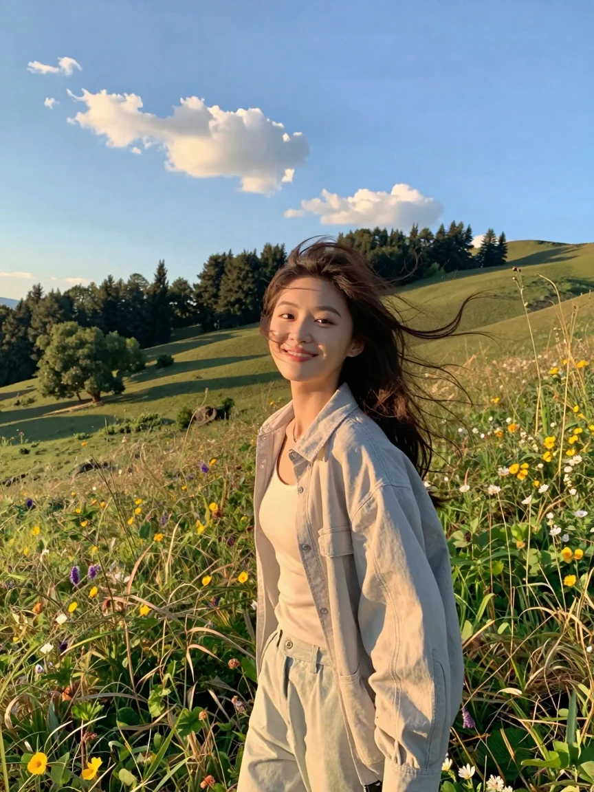 A beautiful girl in beautiful landscape.