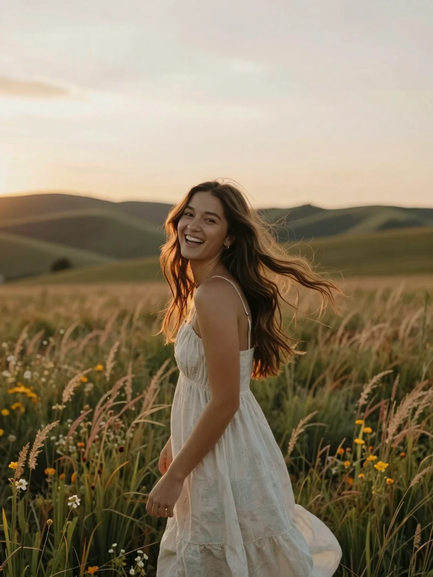 A beautiful girl in beautiful landscape.
