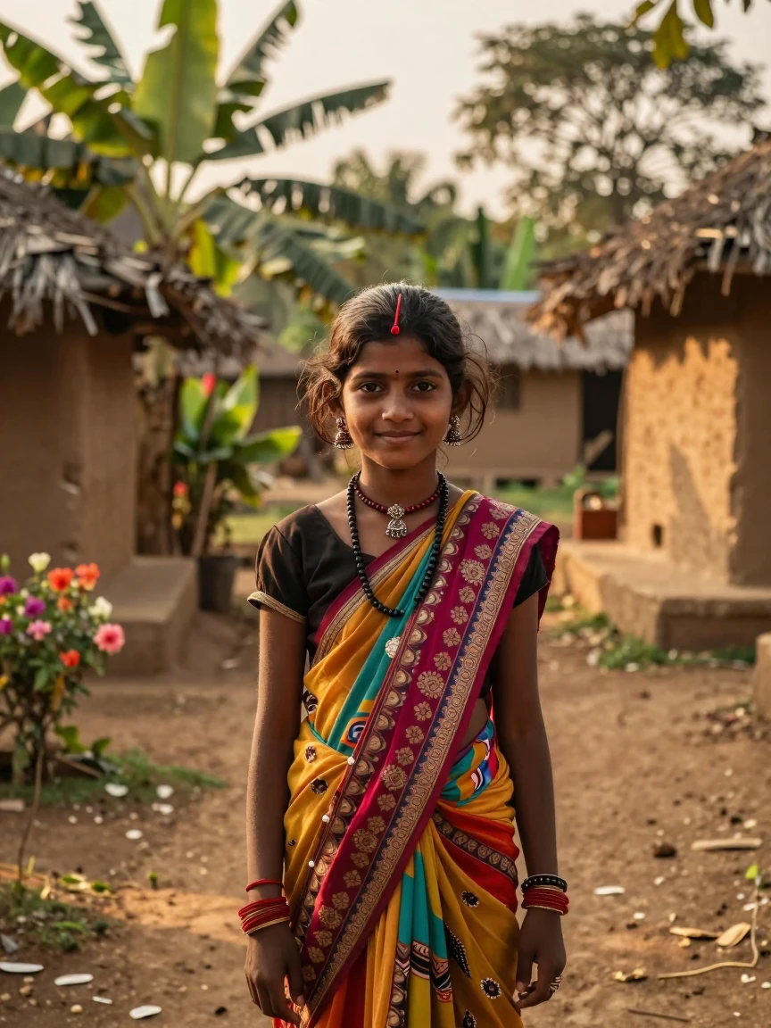 A girl in a Indian village