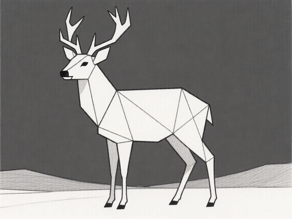 Breathtaking landscape in the background, a deer in the foreground.