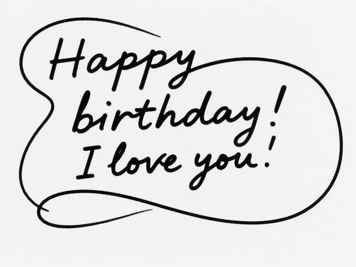 Text "Happy birthday! I love you".