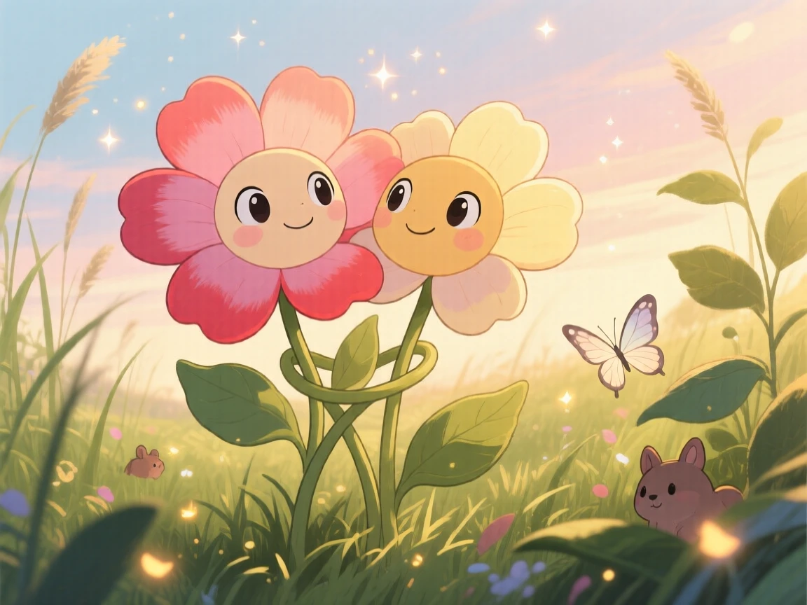 Two flowers in love