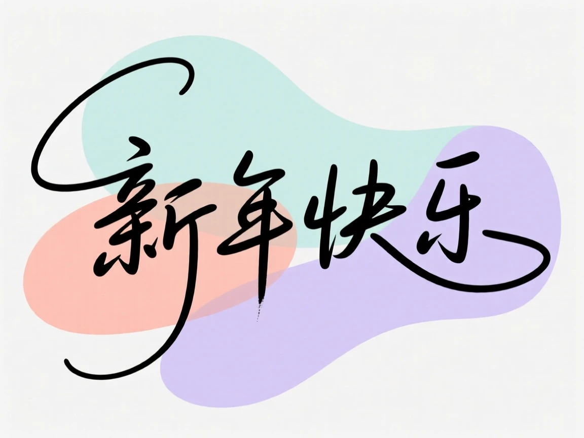 手写体 “新年快乐”