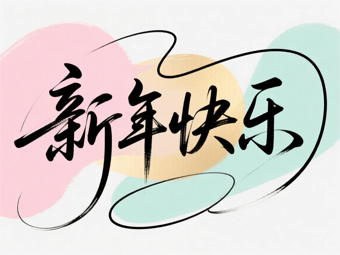 草书 “新年快乐”