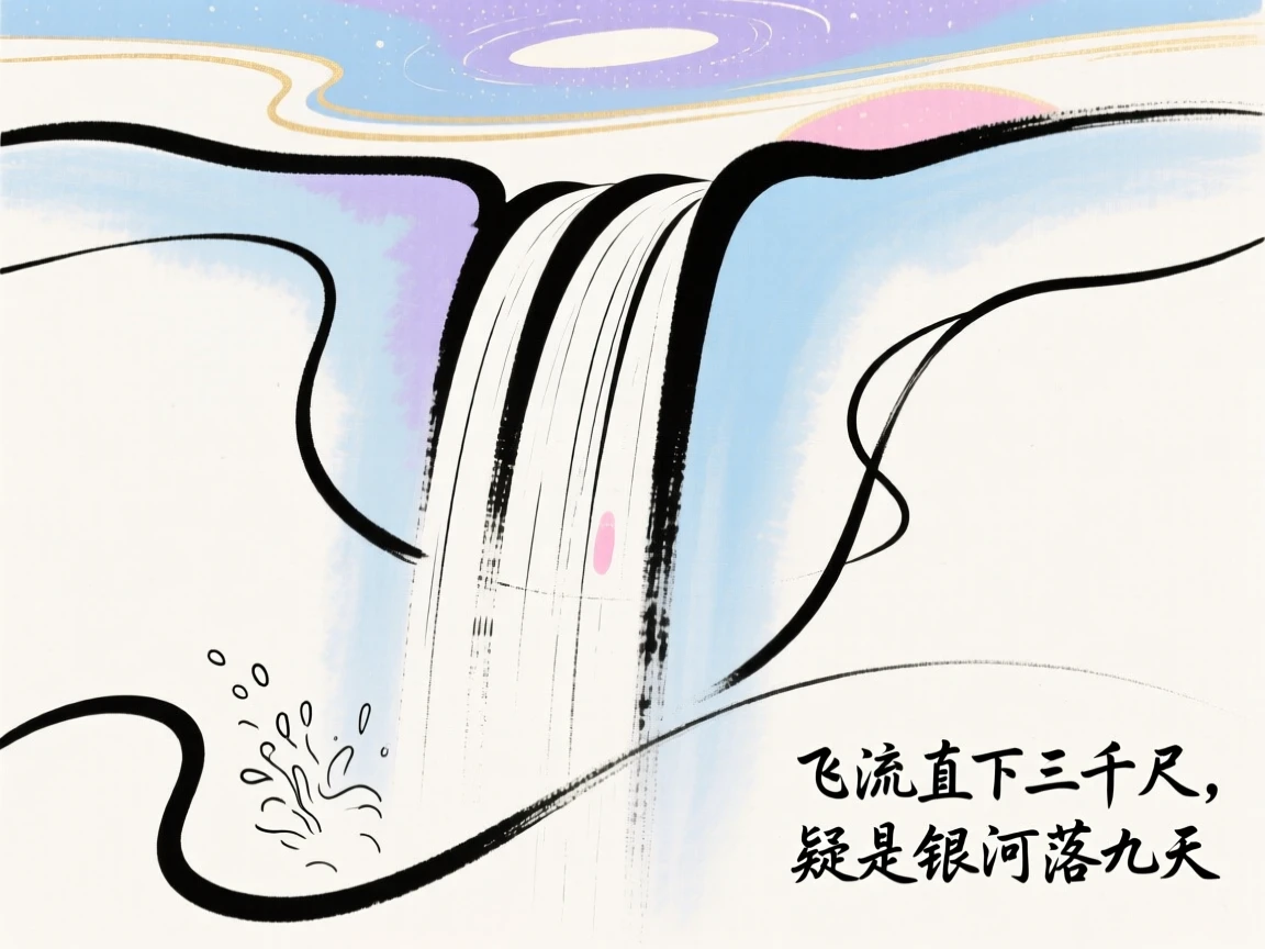 飞流直下三千尺，疑是银河落九天