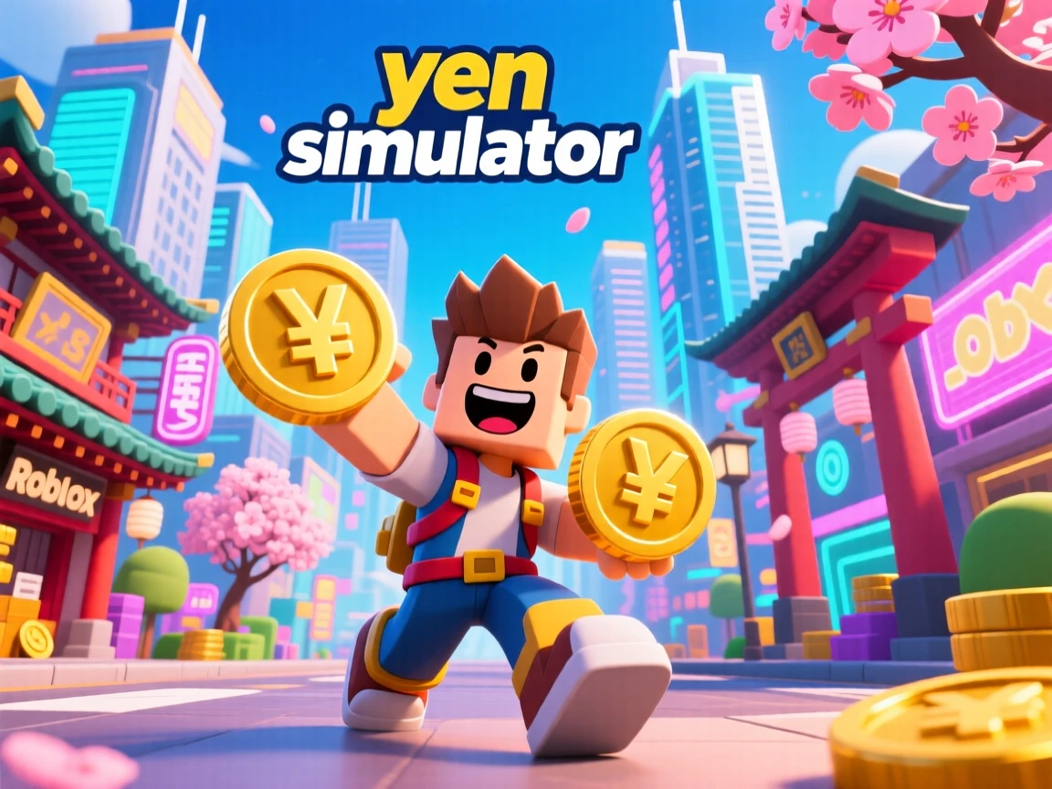 make a thumbnail for my roblox game "yen simulator"