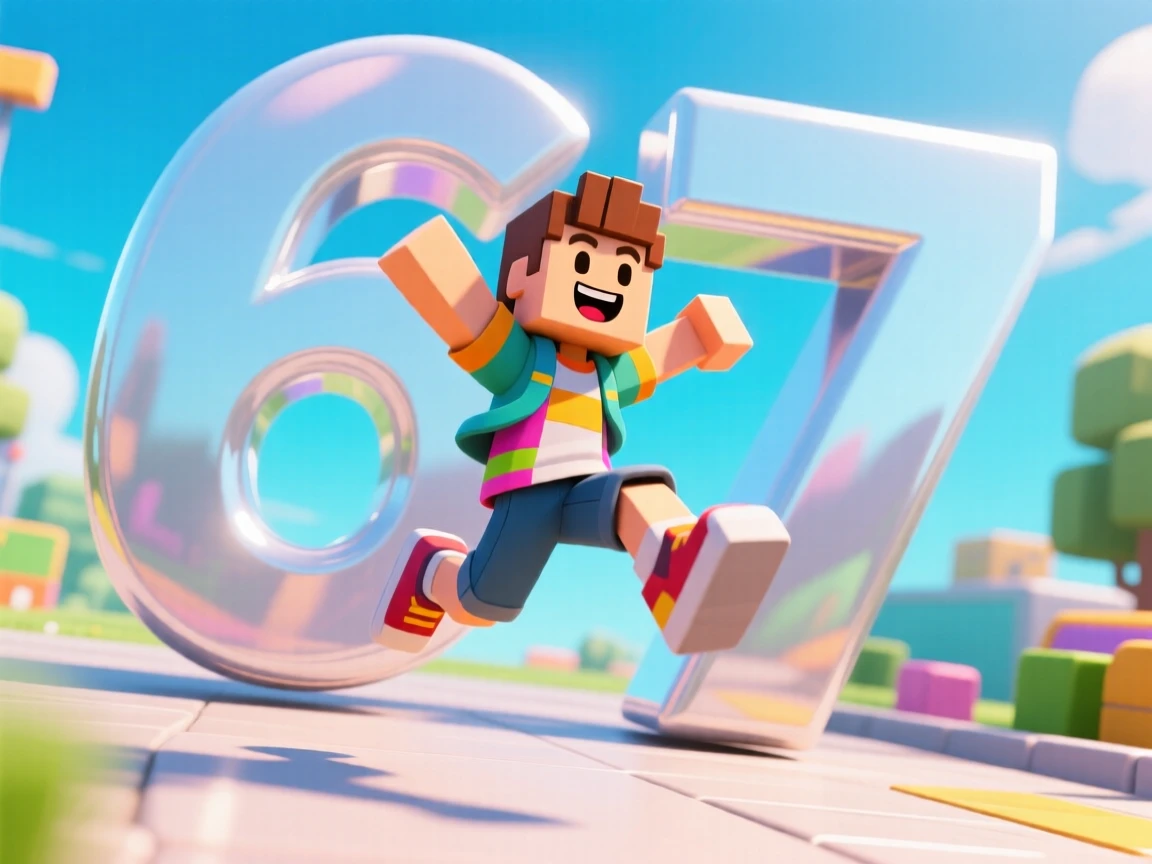 I want a picture whit a 67  of roblox  jump up
