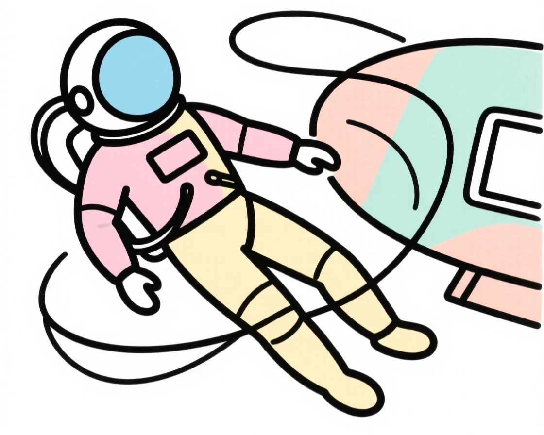 An astronaut floating outside a spacecraft