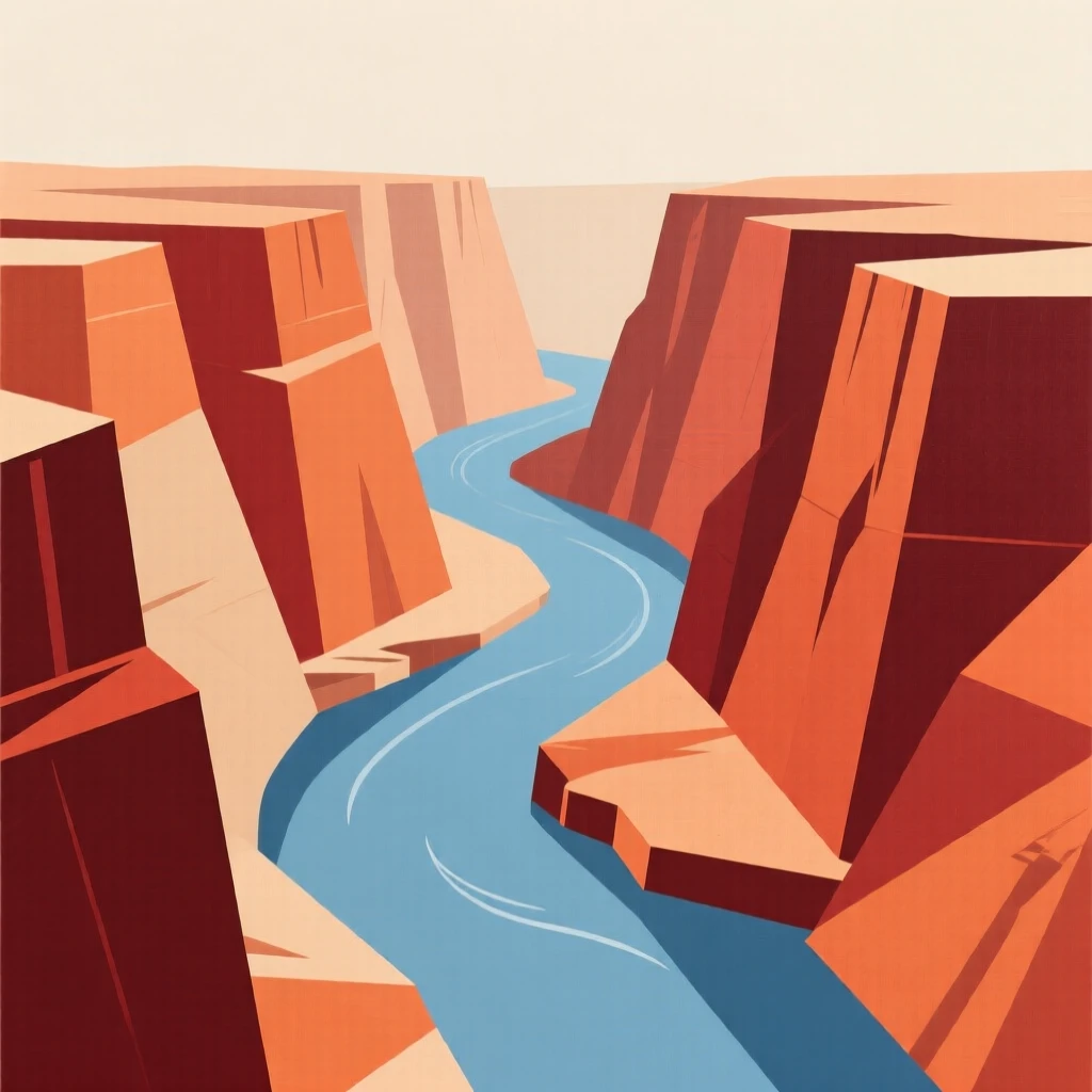 A dramatic canyon carved by a winding river