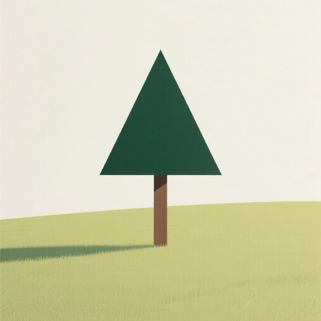 A lone tree standing in an open grassy field