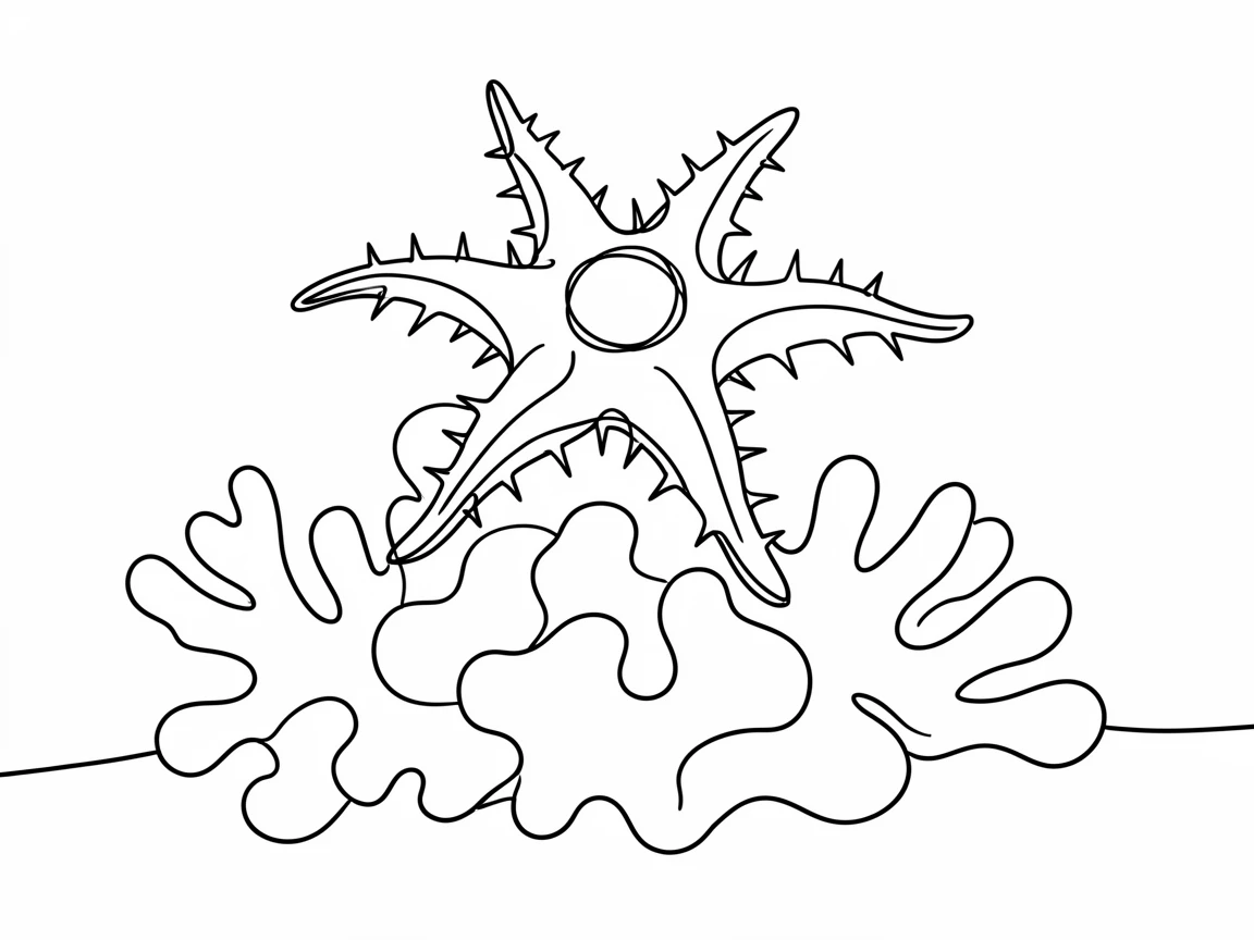 A crown-of-thorns starfish resting on a vibrant coral outcrop