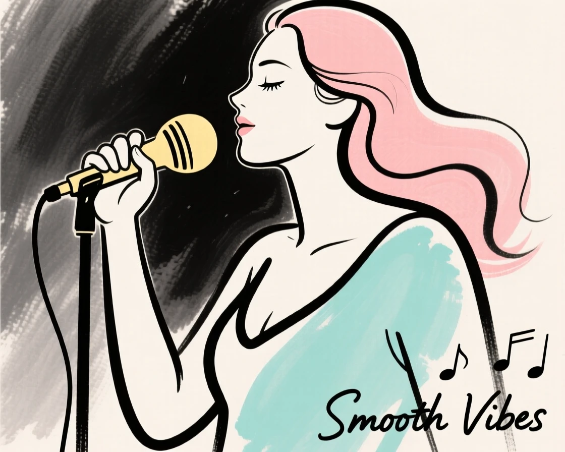 A jazz singer holding a microphone