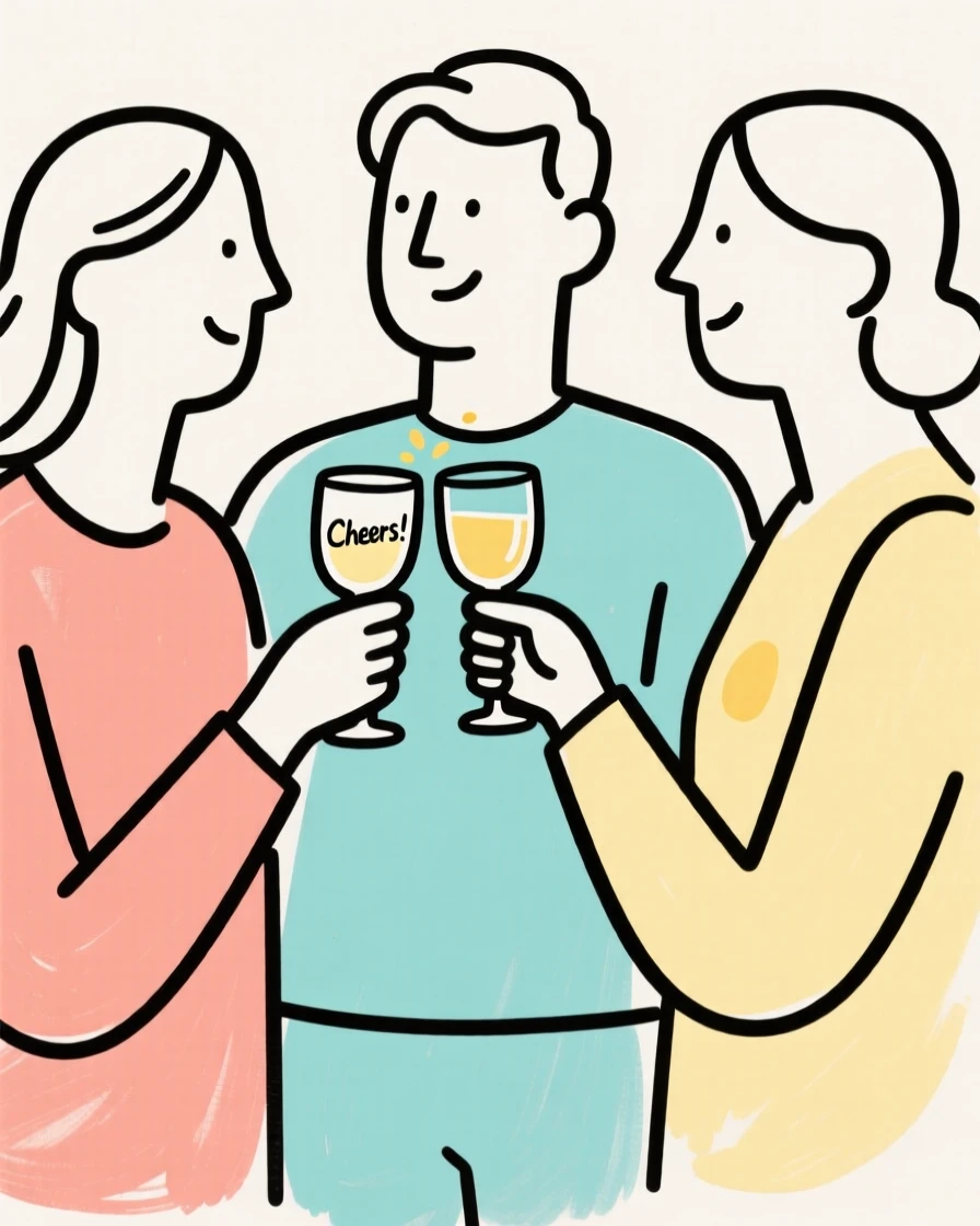 A group of friends toasting glasses