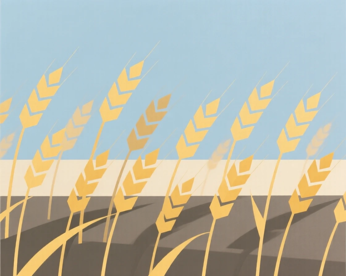 A field of wheat swaying in the wind