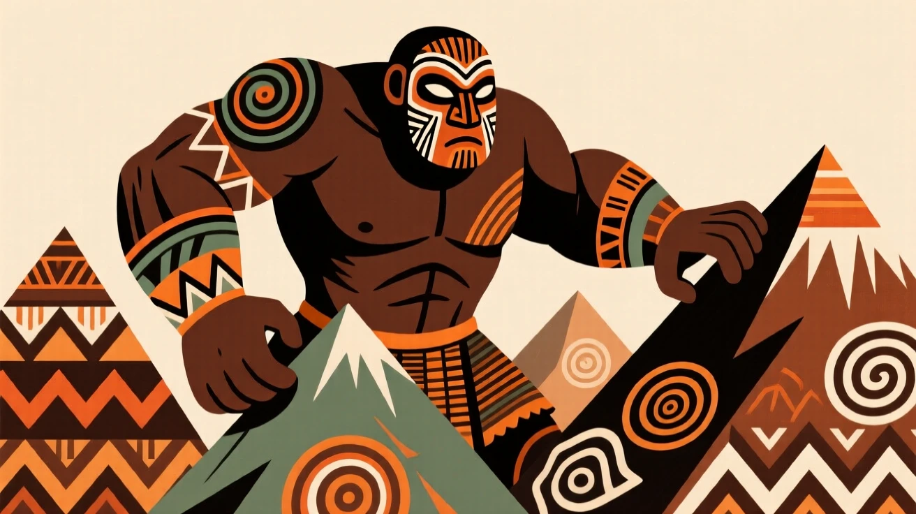 A legendary giant said to have shaped the mountains.