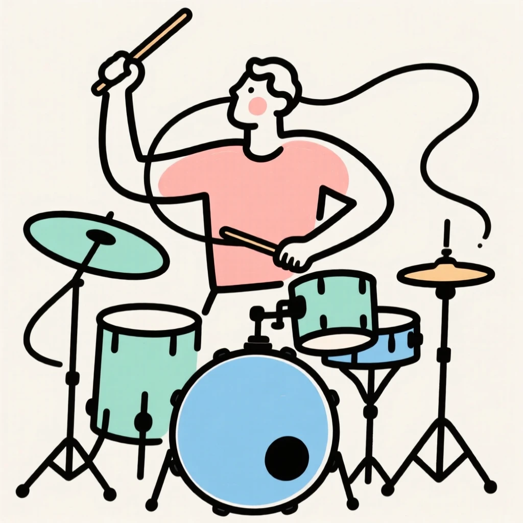 A drummer mid-performance