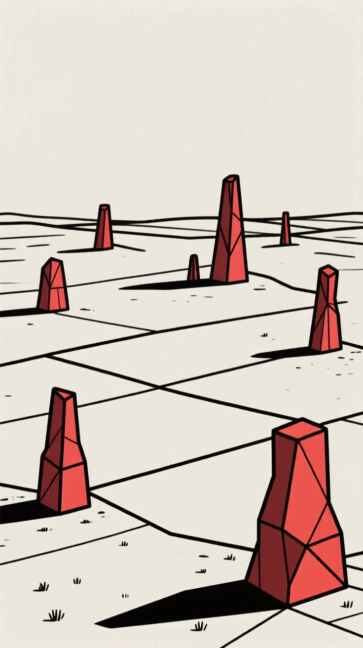 A high desert plateau with scattered red rock towers