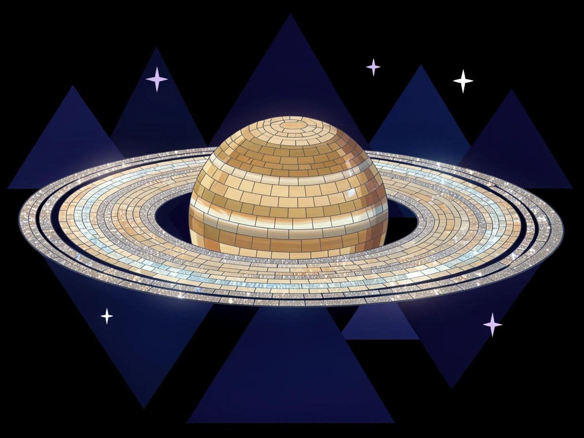 An awe-inspiring wide shot of the rings of Saturn glowing softly against the darkness of space, evoking wonder and vastness.