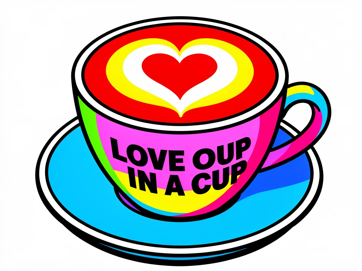 Frothy cappuccino with a latte art heart