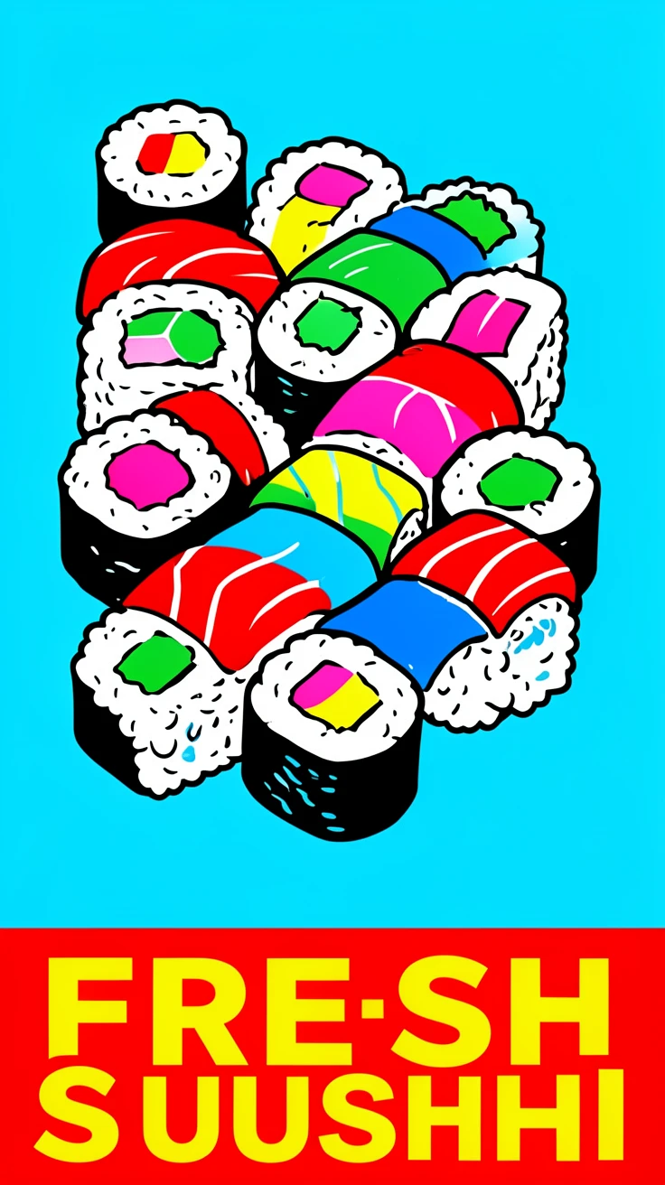 Sushi platter with colorful rolls