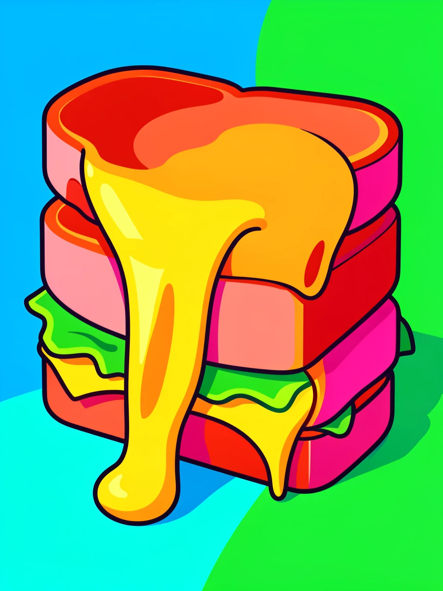 Grilled cheese sandwich with a gooey pull