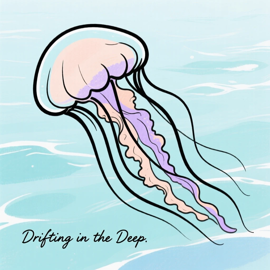 A jellyfish drifting in open water