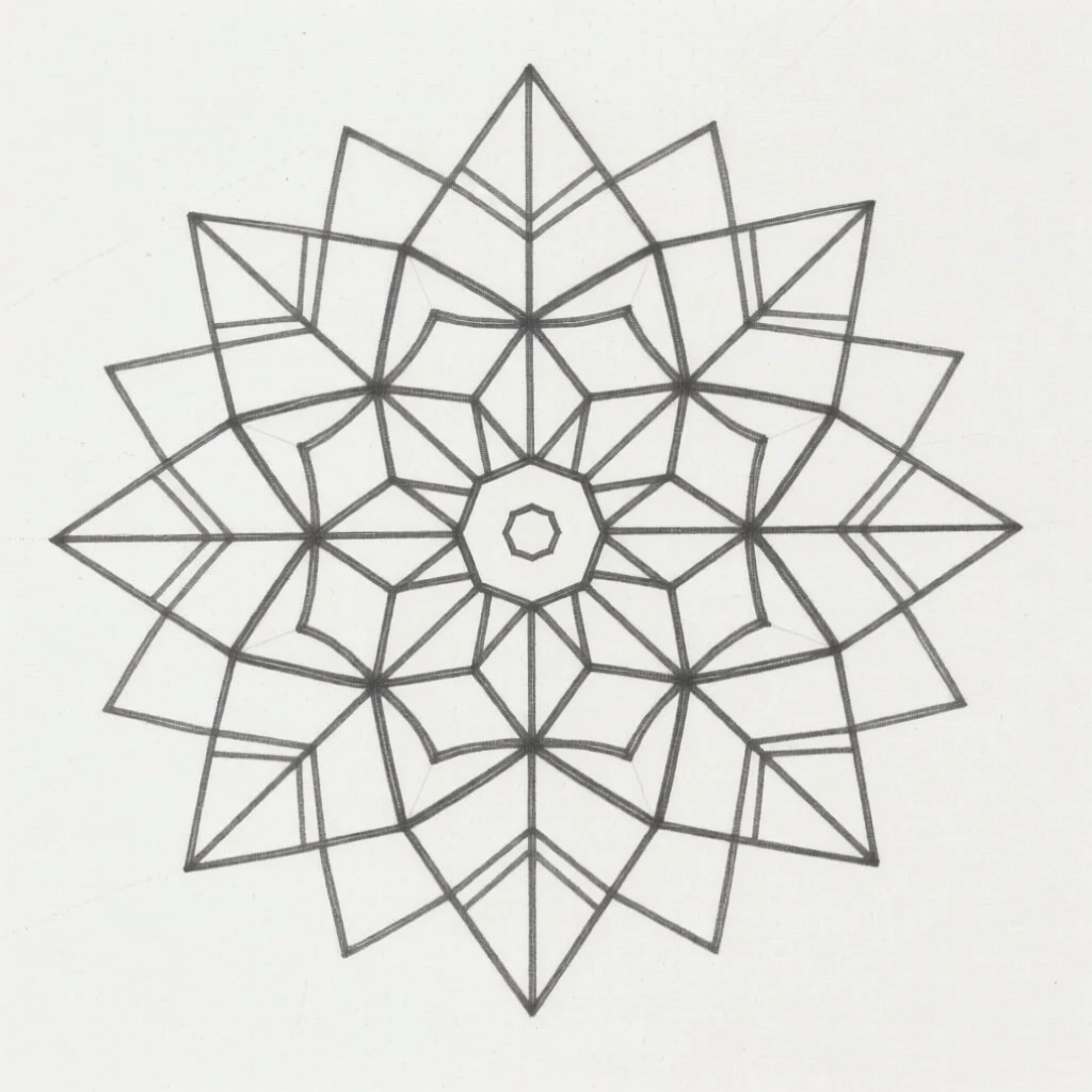 A mandala design inspired by snowflake symmetry