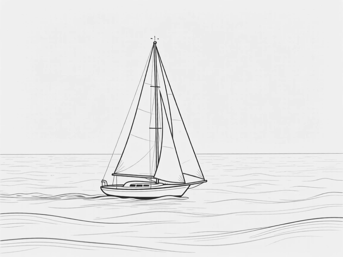 A single sailboat crossing a vast open sea