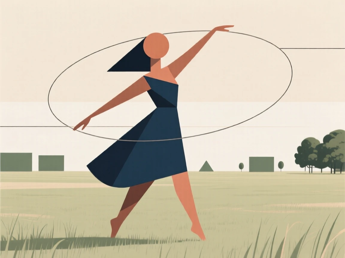 A woman dancing freely in an open field