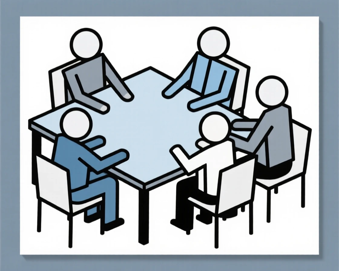 A group of coworkers brainstorming around a table