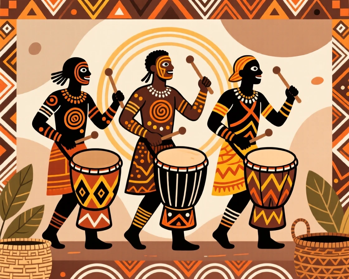 A wedding celebration with drummers leading the procession.