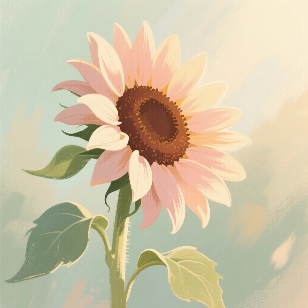 A single sunflower turned toward the morning light