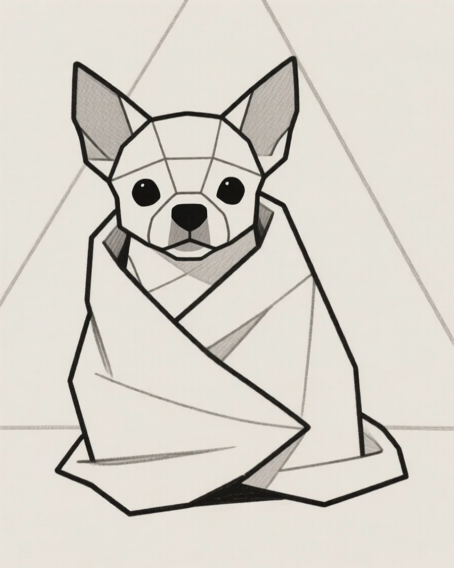 A Chihuahua wrapped in a small blanket
