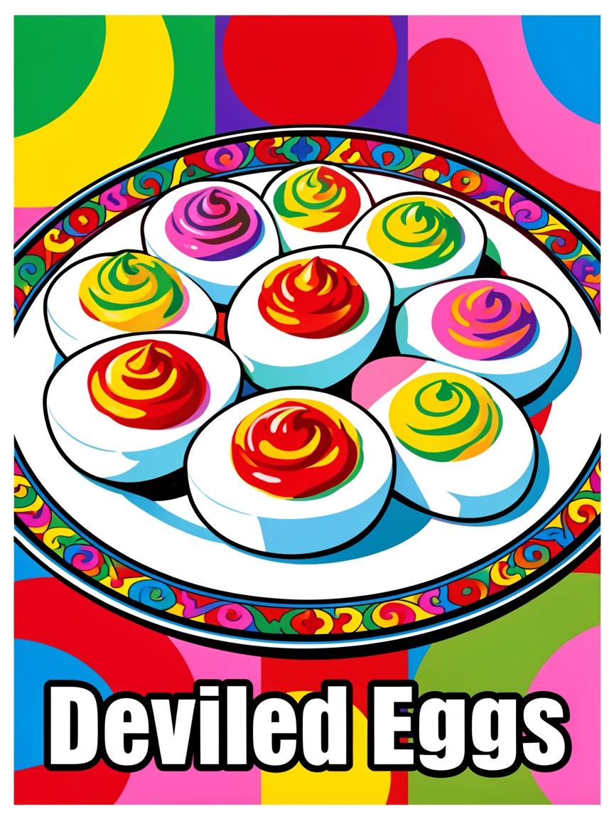 Deviled eggs on a decorative platter