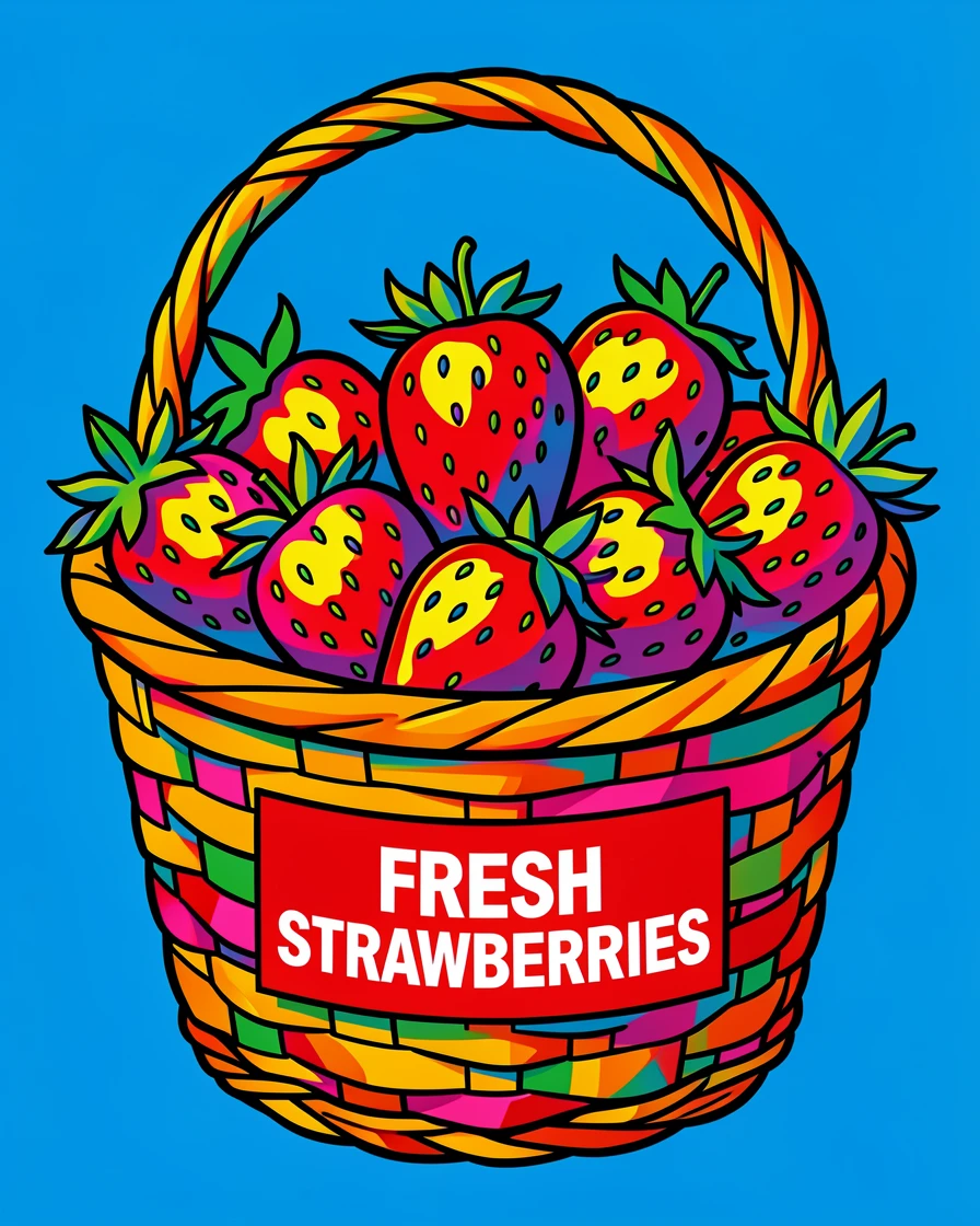 Basket of ripe strawberries