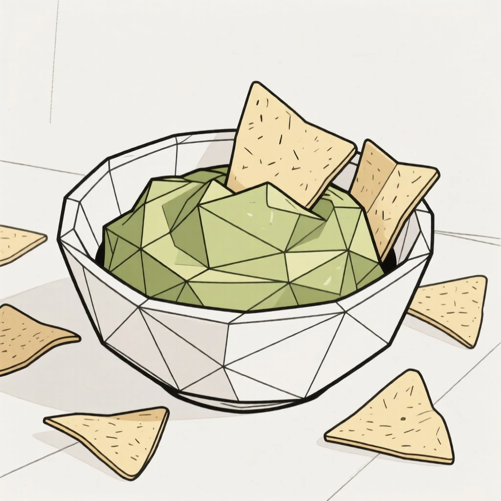 A bowl of guacamole with tortilla chips