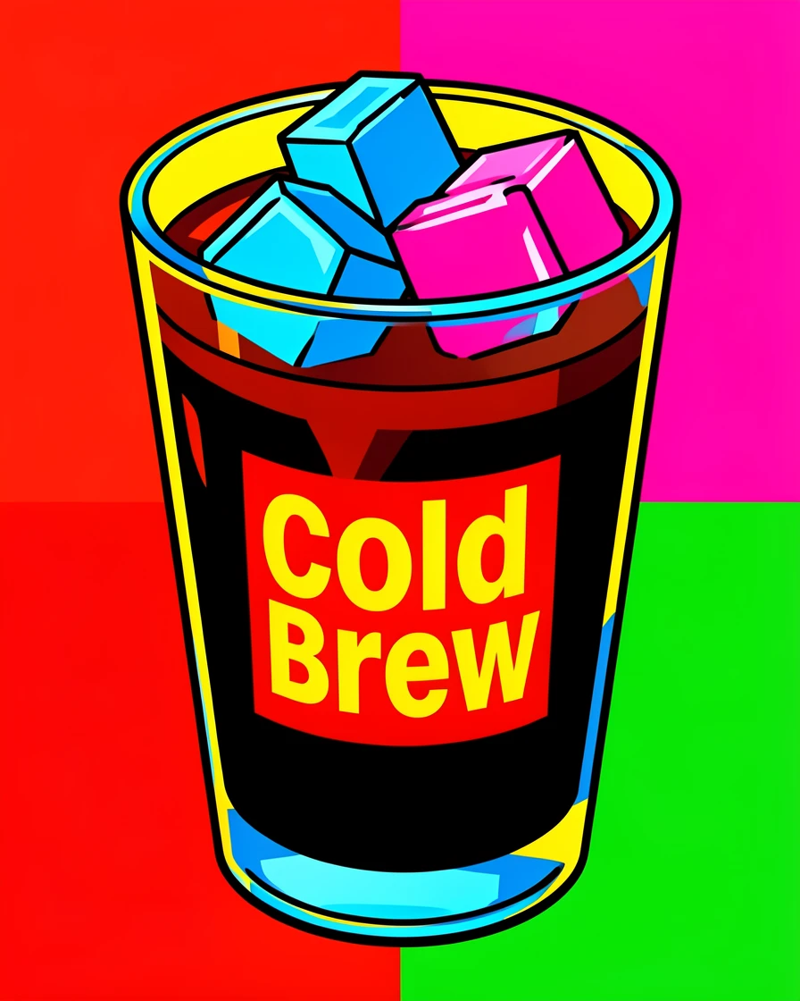 Cold brew coffee with ice cubes