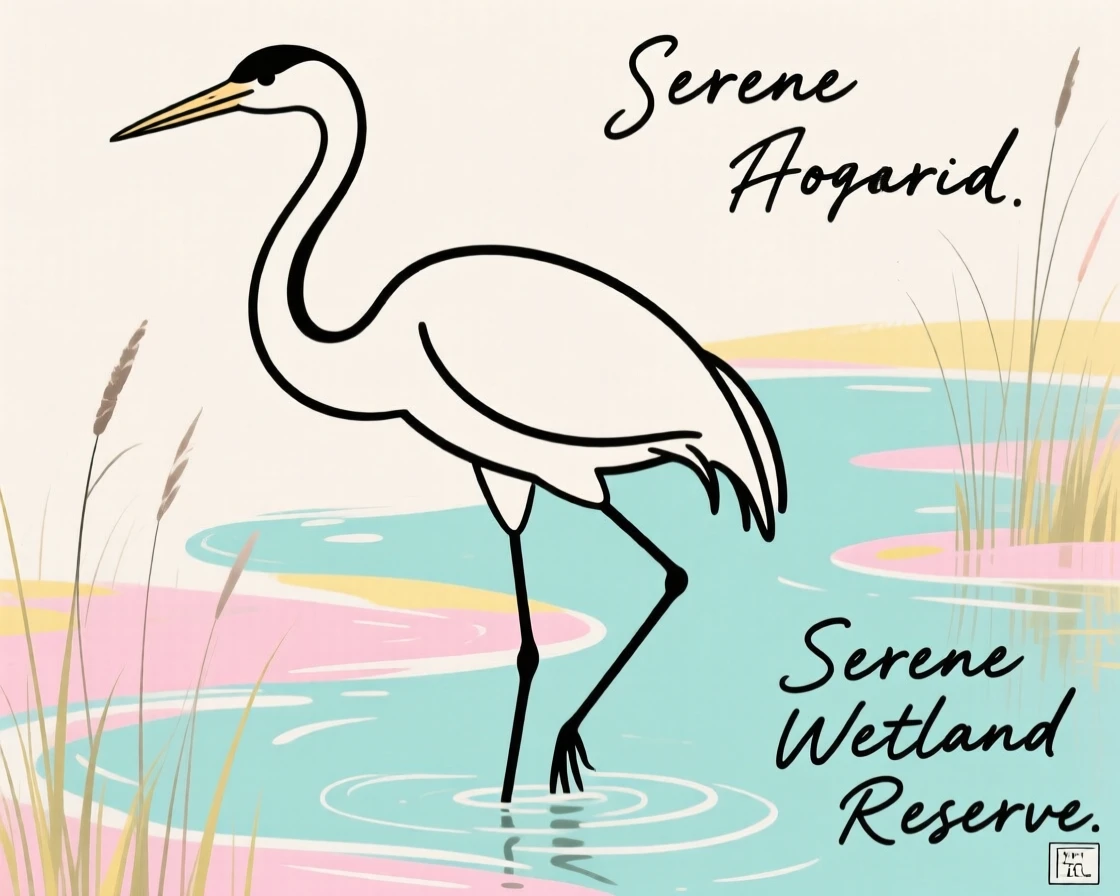 A crane standing in a wetland