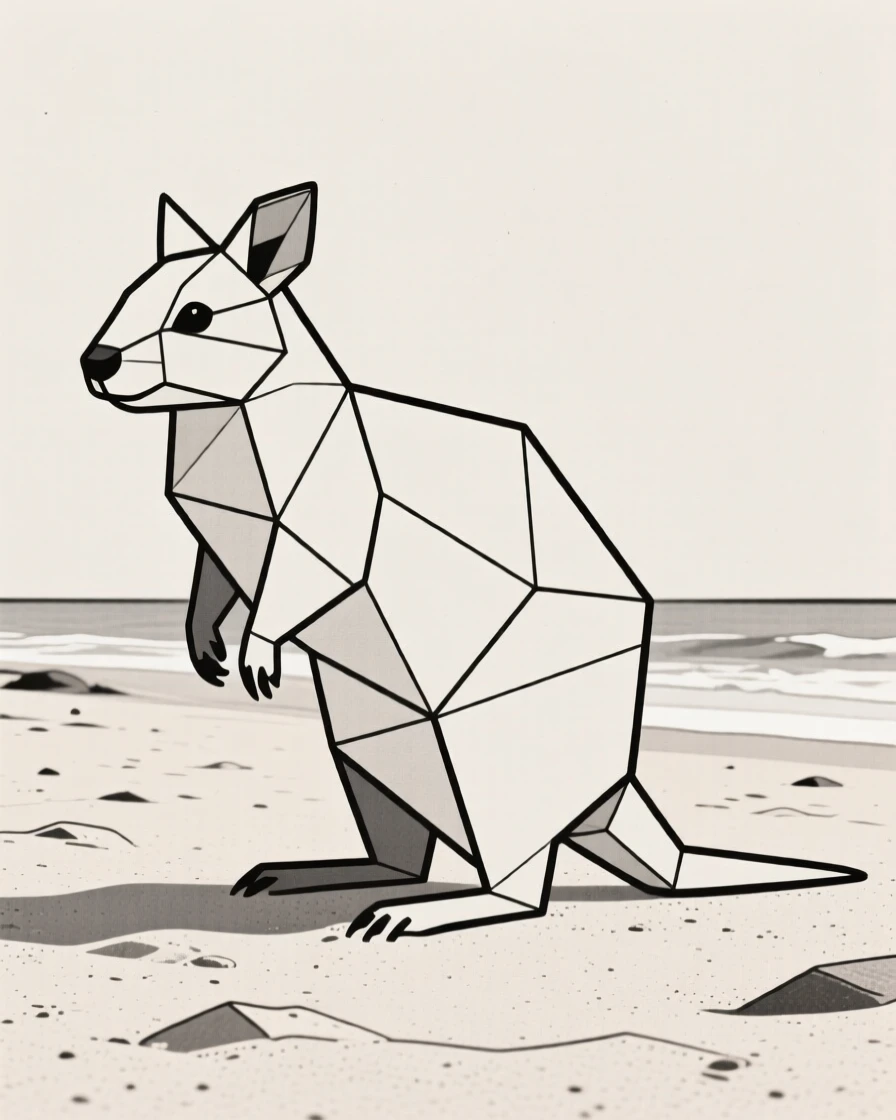 A quokka standing on sandy coastal ground
