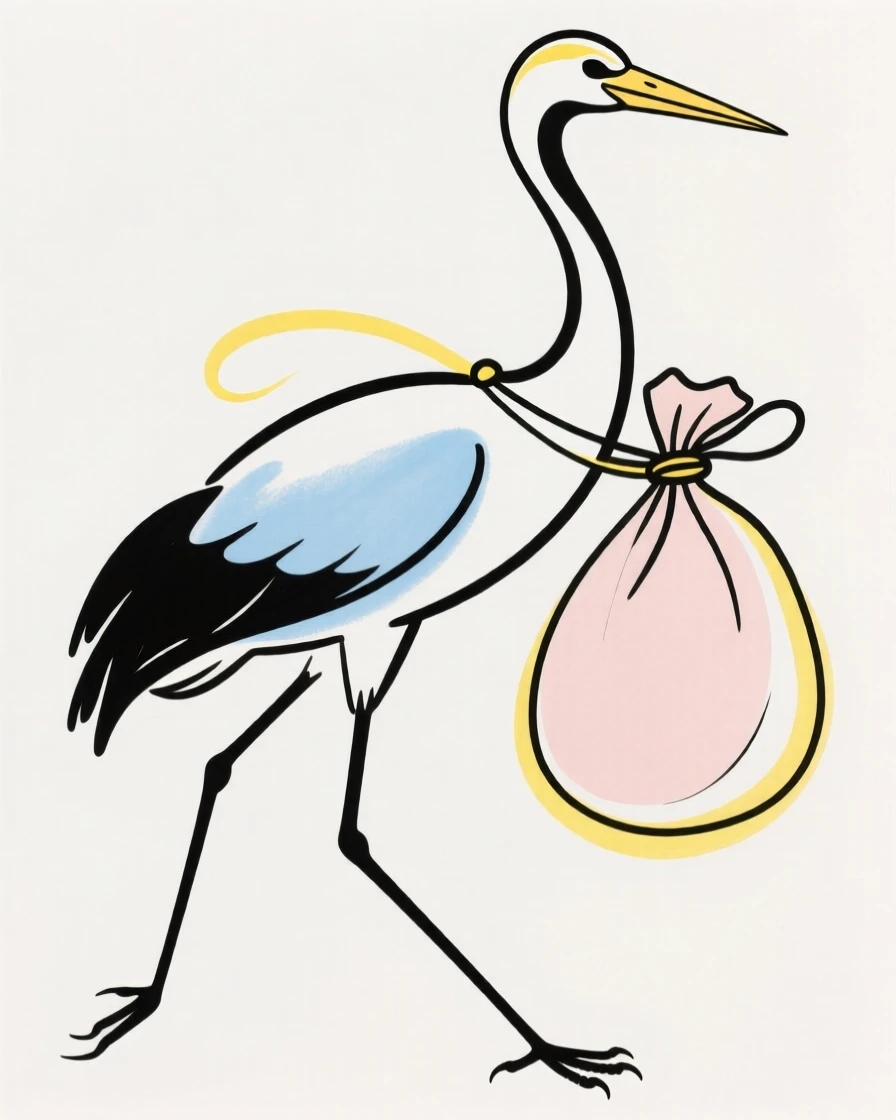 A stork carrying a bundle