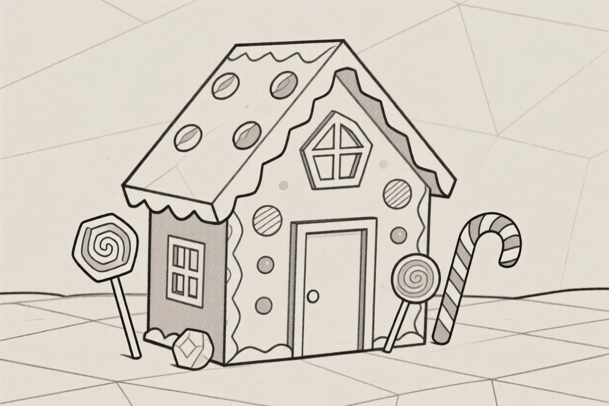 A gingerbread house decorated with candy