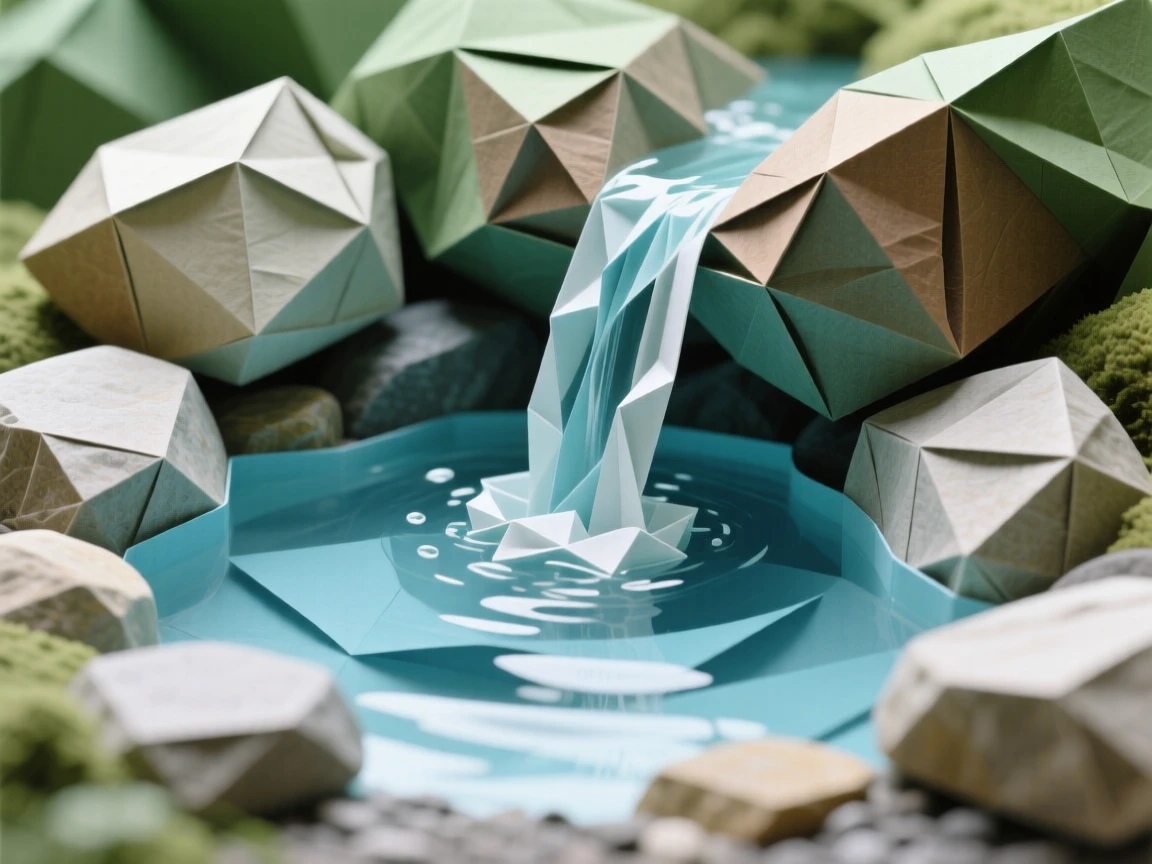 A hidden mountain spring bubbling up through smooth stones into a clear pool.