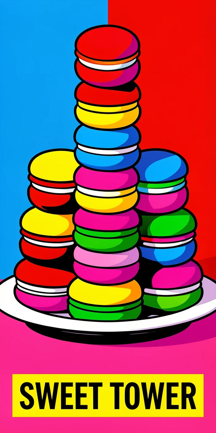 Plate of colorful macaron towers