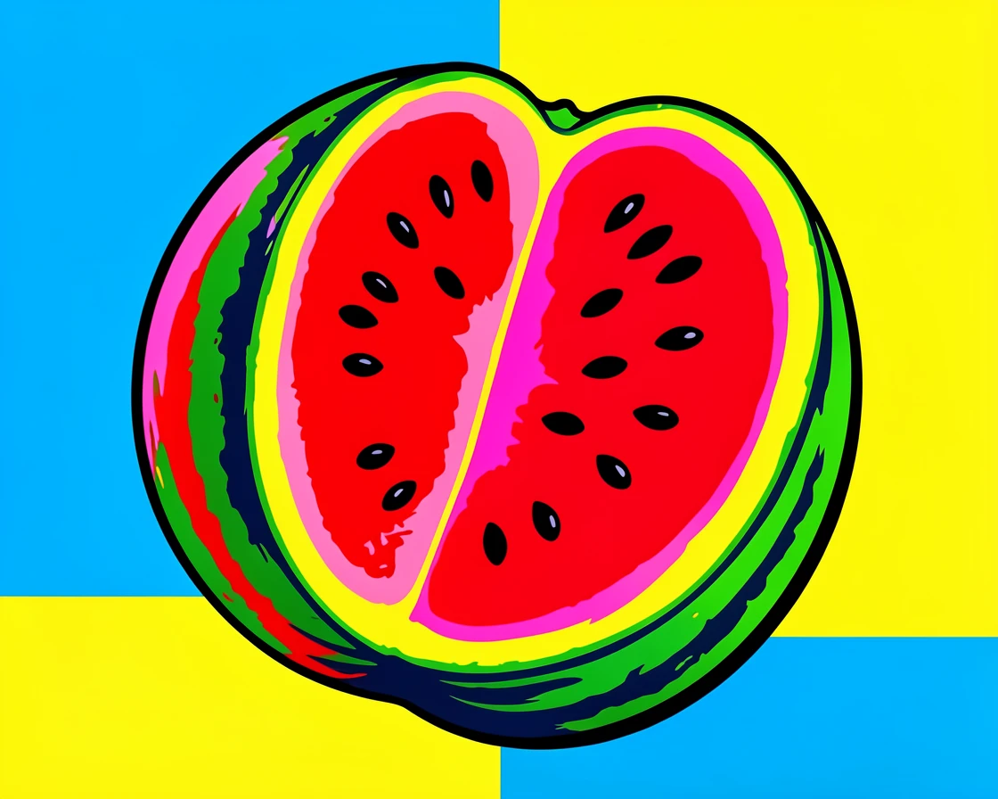 Whole watermelon cut in half