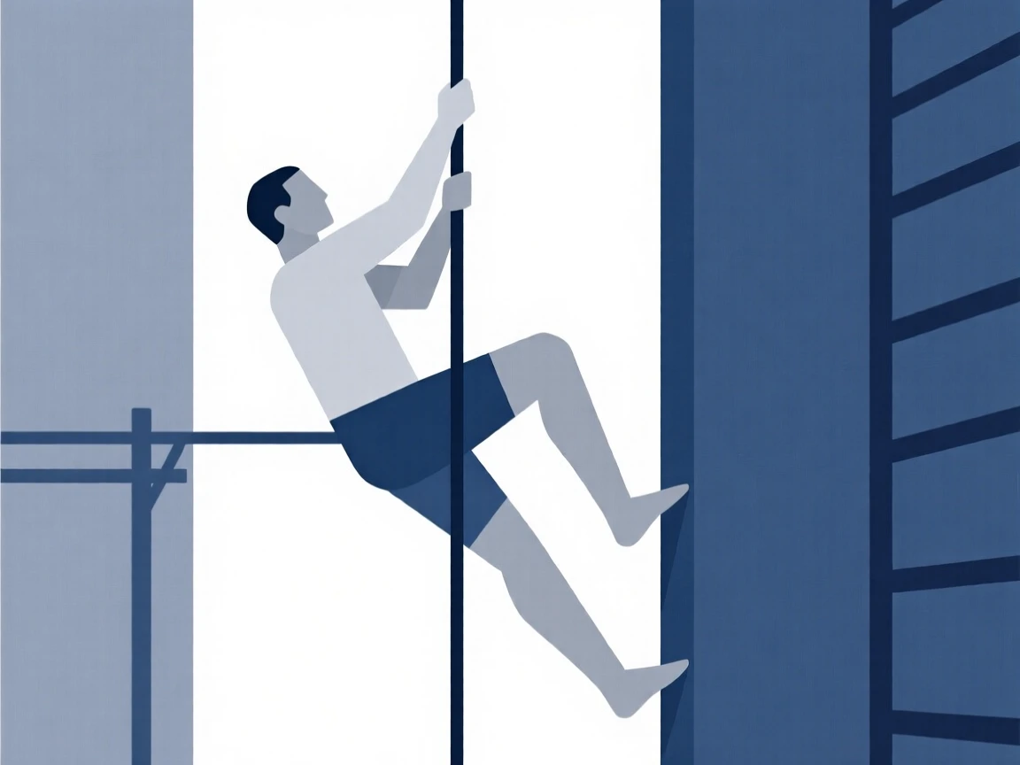 A person climbing a rope in a fitness class