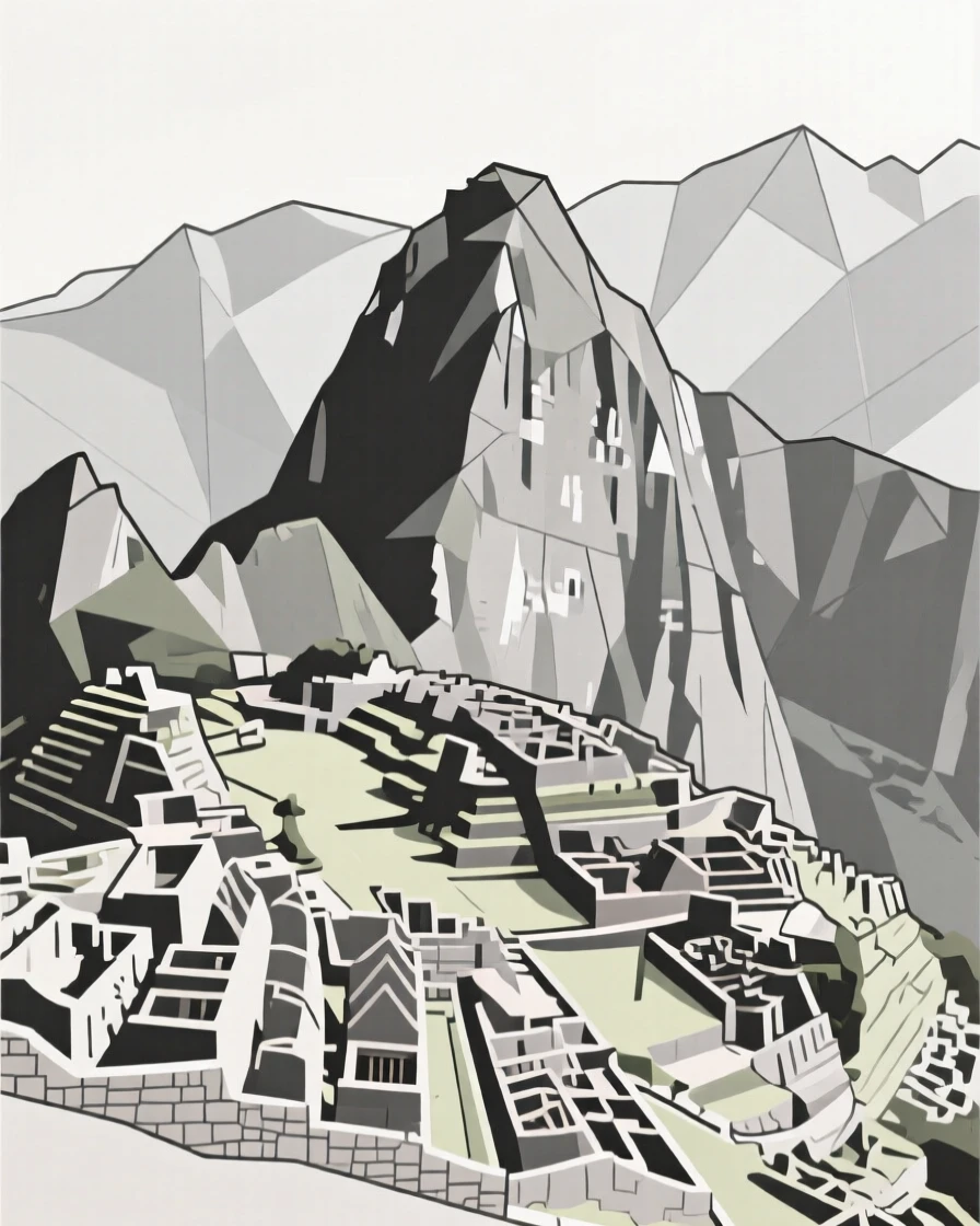 Machu Picchu perched high in the Andes mountains